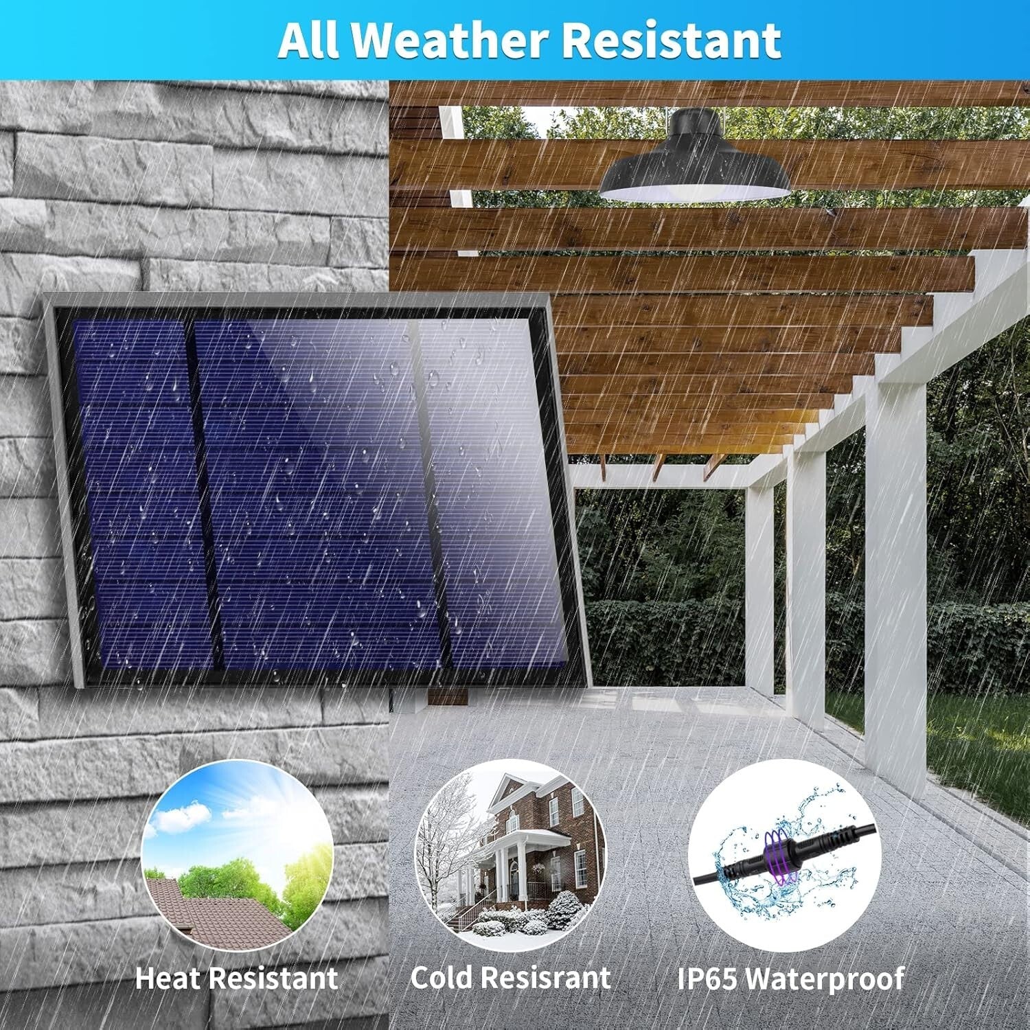 Adjustable Color Temperature Solar Pendant Light - Remote-Controlled & Dimmable