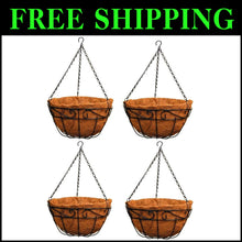 Load image into Gallery viewer, Rust-Resistant Metal Planter Baskets - Versatile Hanging Garden Decor, Pack of 4