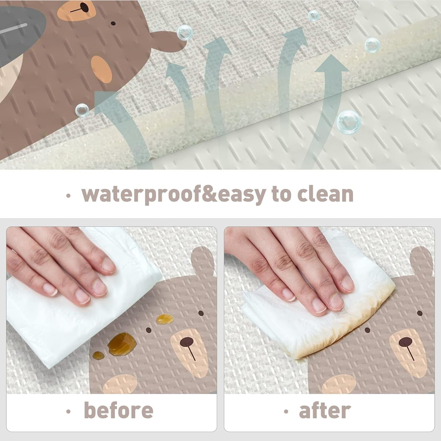 Waterproof Foldable Baby Play Mat - Soft Safe Surface for Infants & Toddlers