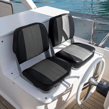 Load image into Gallery viewer, Lightweight Folding Boat Seats - Marine Vinyl with Cushion for Fishing Comfort