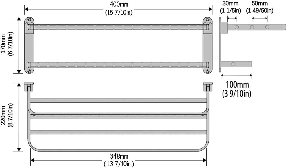 Elegant 16-Inch Matte Black Towel Rack with Folding Feature for Modern Bathrooms