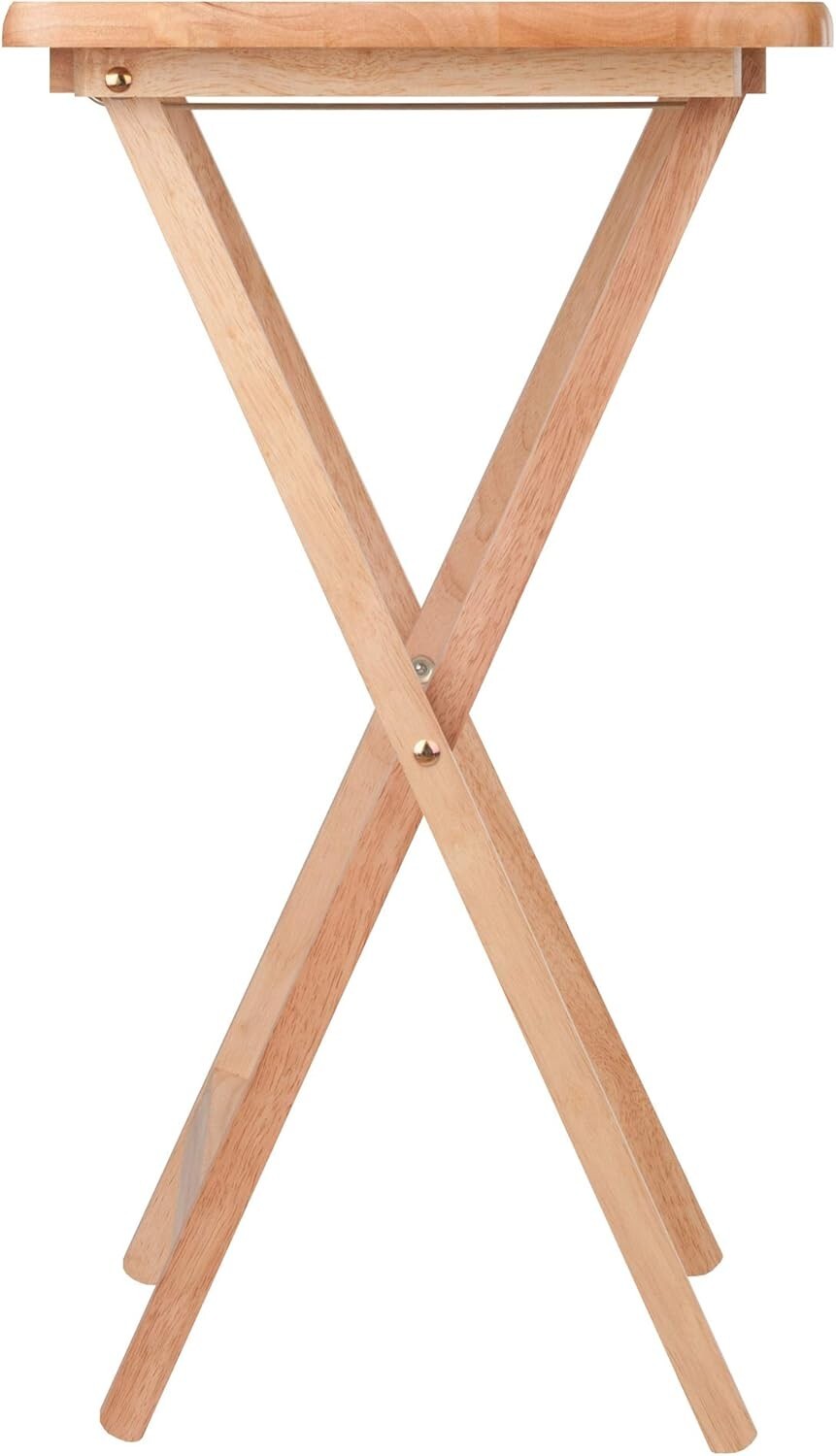 Transitional Design 2-Piece Snack Tray Table Set - Ideal for Small Spaces