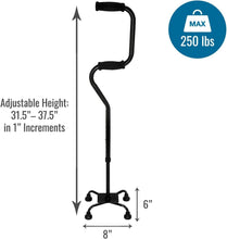 Load image into Gallery viewer, Durable Quad Walking Cane with Foam Handles for Enhanced Stability &amp; Comfort