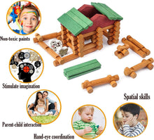 Load image into Gallery viewer, Natural Wood 170-Piece Building Logs - Inspiring Imagination in Little Builders