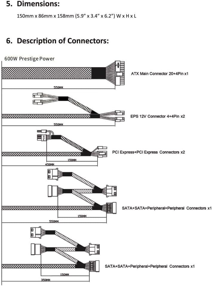 ATX-PR800W 800W Power Supply - 80 Plus Gold, RoHS Compliant, Stable DC Output