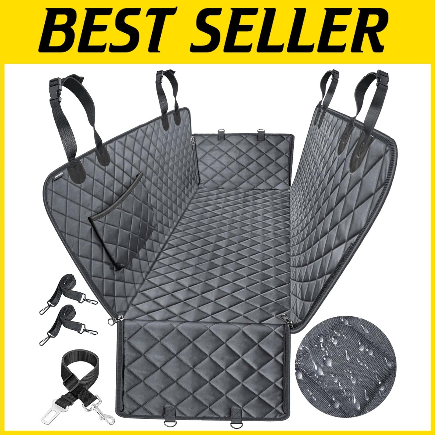 Waterproof Dog Seat Cover Hammock - Heavy Duty, Scratch Proof & Non-Slip