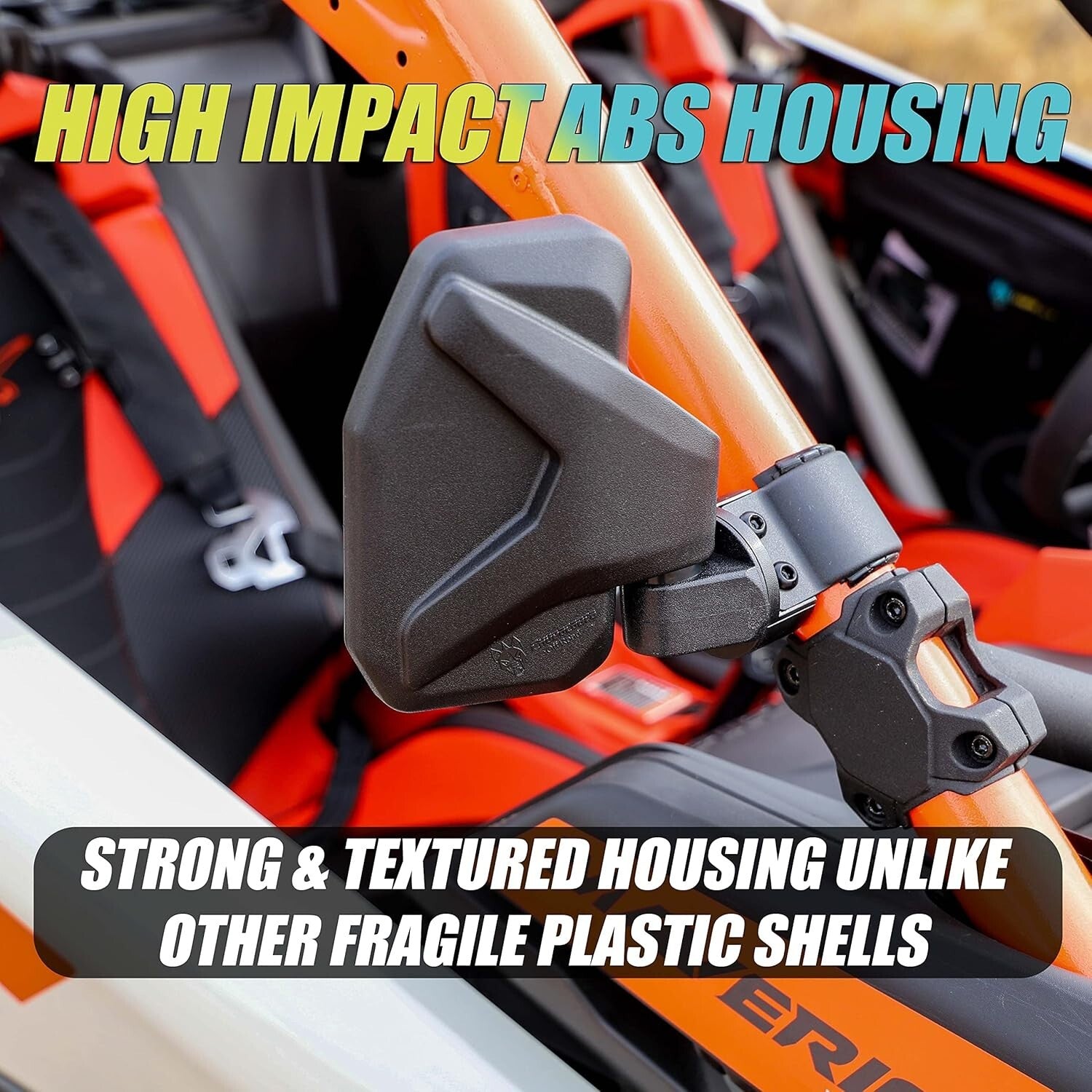 Universal UTV Side Mirror Kit - Adjustable, Breakaway, Fits 1.6"-2" Bars