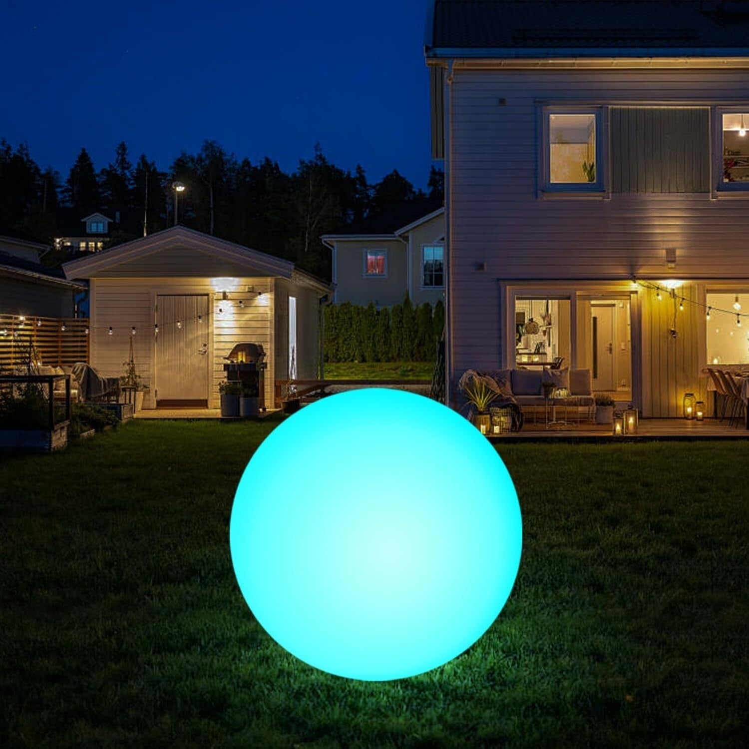 12-Inch RGB Color Changing Solar Globe Light - IP67 Waterproof Outdoor Elegance