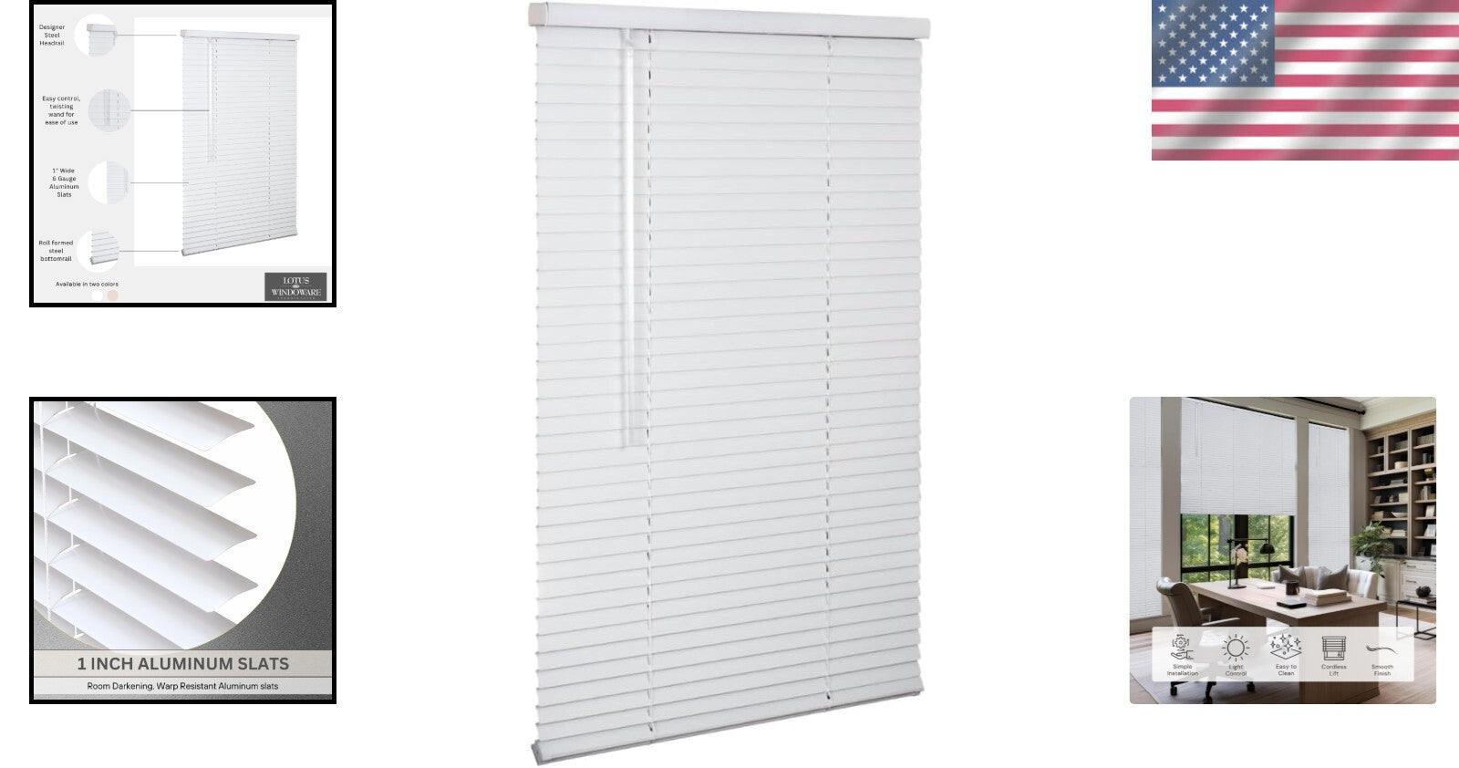 Child-Safe 36" x 54" Cordless Aluminum Mini Blinds - Room Darkening Solution