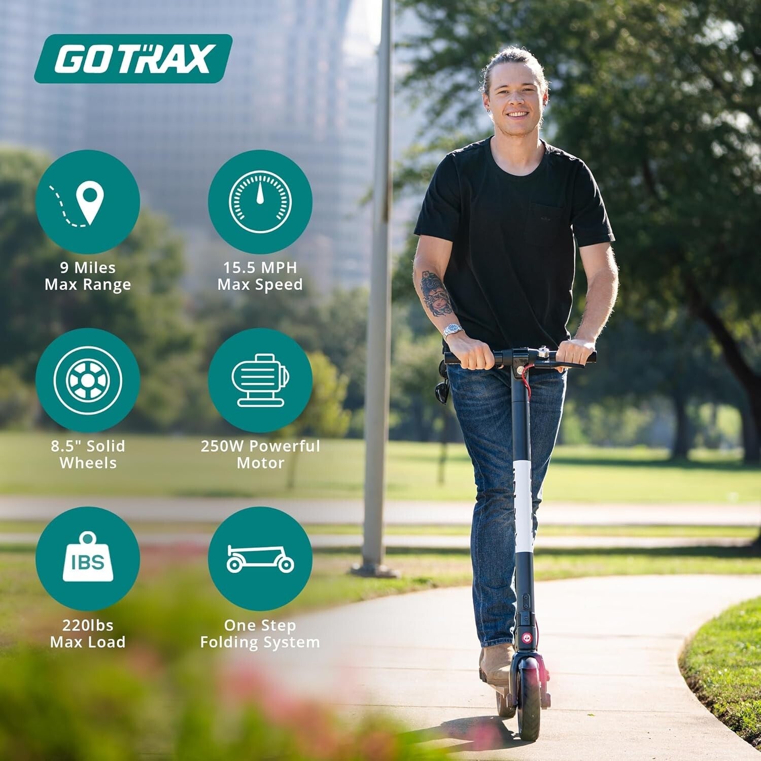 Foldable Electric Scooter with Anti-Puncture Tires - Ideal for Commuting Adults