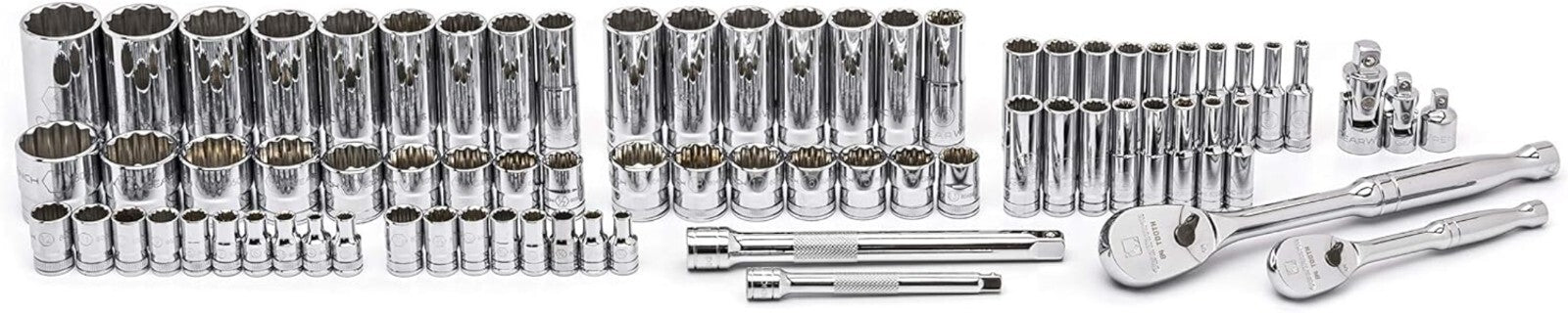 76-Pc Professional Mechanics Tool Set with Polished Chrome Finish & Ratchets