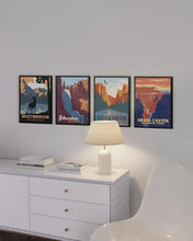 Load image into Gallery viewer, Customizable Vintage National Park Art - 8x10 Mountain Posters in Black Frame