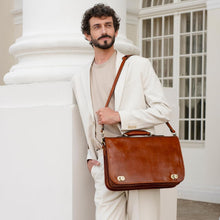 Load image into Gallery viewer, Versatile Leather Briefcase for Men with Detachable Shoulder Strap - Gift Ready