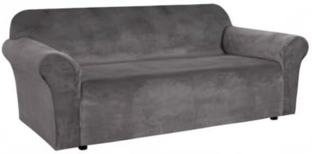 Extra Wide Velvet Sofa Covers (89"-97") - Non-Slip & Comfort Design in Gray