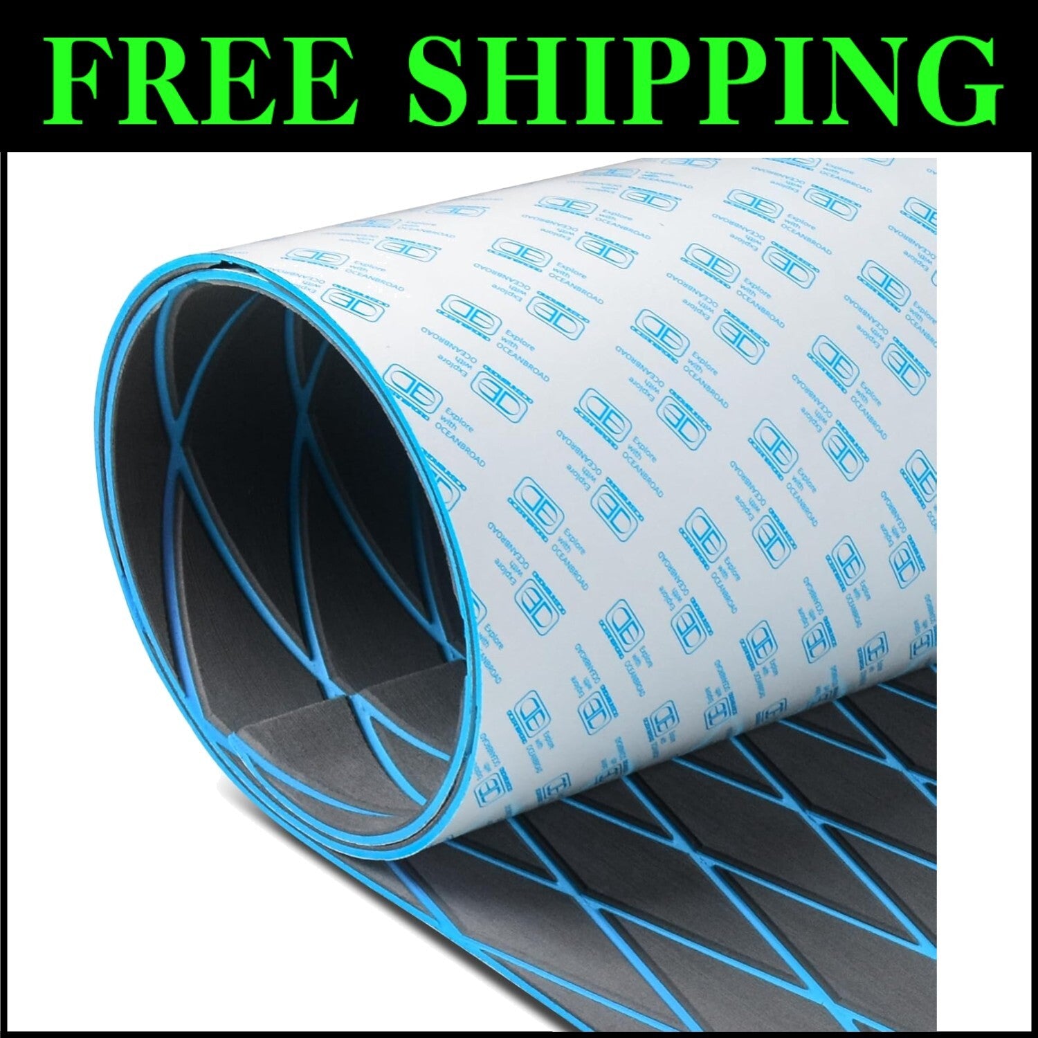 Diamond Pattern Self-Adhesive EVA Foam Boat Flooring Mat - 96''x45'' Non-Slip