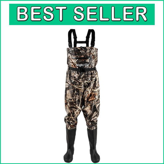 Lightweight Waterproof Fishing & Hunting Waders with Comfortable Fit, Size 6-14