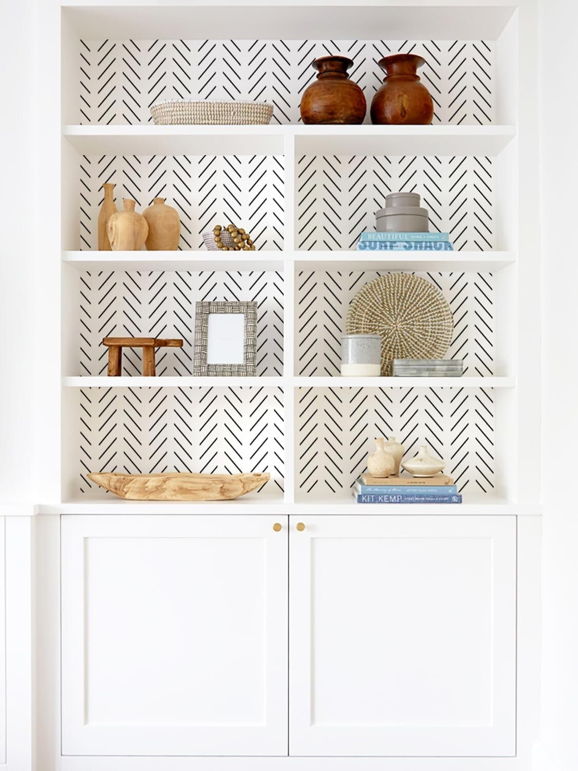 Chic Black & White Removable Wallpaper with Modern Geometric Design - 72.65sq.ft