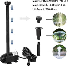 Load image into Gallery viewer, Garden Decoration Solar Fountain Pump - Safe for Wildlife and Birds, 196 GPH