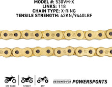 Load image into Gallery viewer, 530 X-Ring Motorcycle Chain - 118 Links | Ideal for Tough Conditions | 9127 lbf