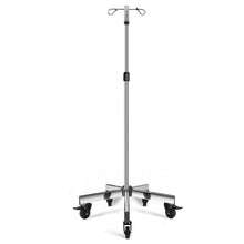 Load image into Gallery viewer, Stainless Steel IV Stand with 5 Legs - Height Adjustable, 2 Detachable Hooks