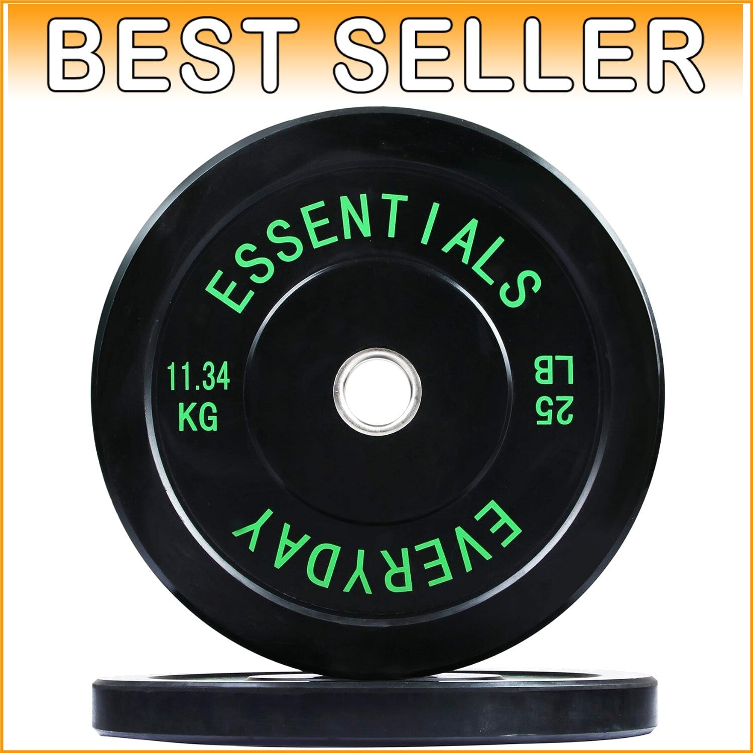 Durable Black 25lbs Olympic Bumper Plates with Steel Inserts - Safe & Reliable