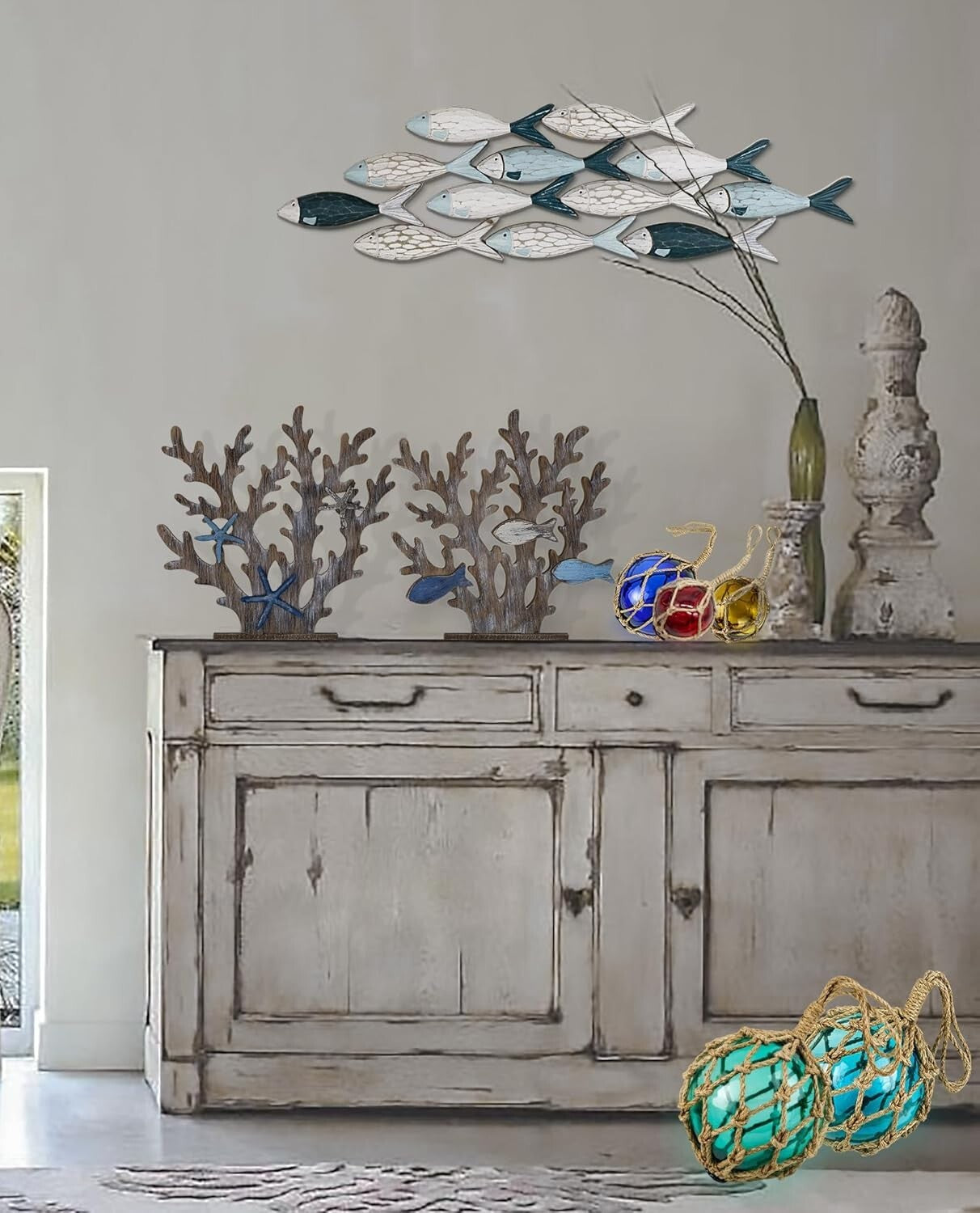 Lightweight Carved Fish Wall Art - Ideal for Beach House & Bathroom Decor