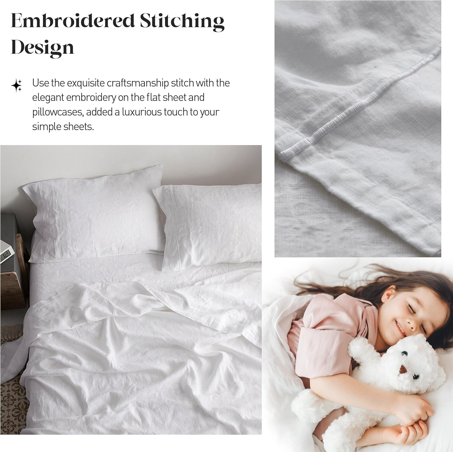 Elegant 4-Piece King Linen Sheet Set - Deep Fitted and Breathable Comfort