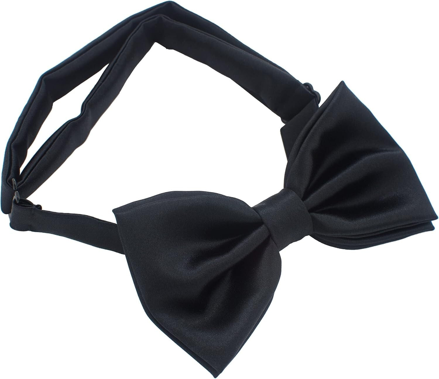 Classic Black Silk Bow Tie - Perfect Pre-Tied Elegance for Weddings & Events
