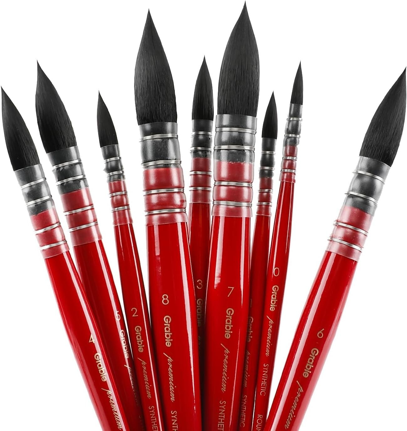 Versatile 9-Piece Mop Paintbrush Set with Synthetic Squirrel Hair - Art Supplies