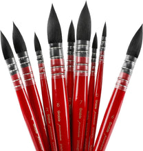 Load image into Gallery viewer, Versatile 9-Piece Mop Paintbrush Set with Synthetic Squirrel Hair - Art Supplies