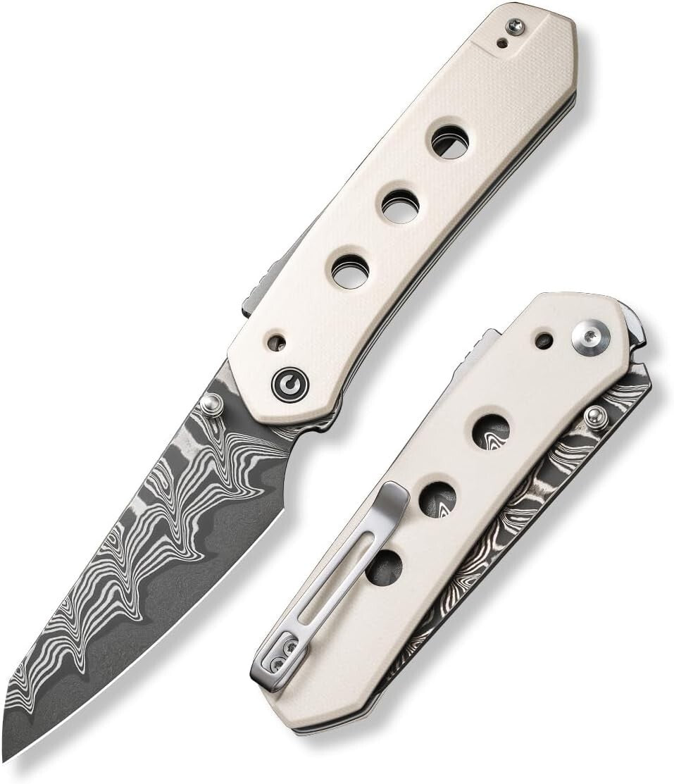 Ambidextrous Superlock Folding Knife with 3.54" Damascus Blade - Perfect Gift
