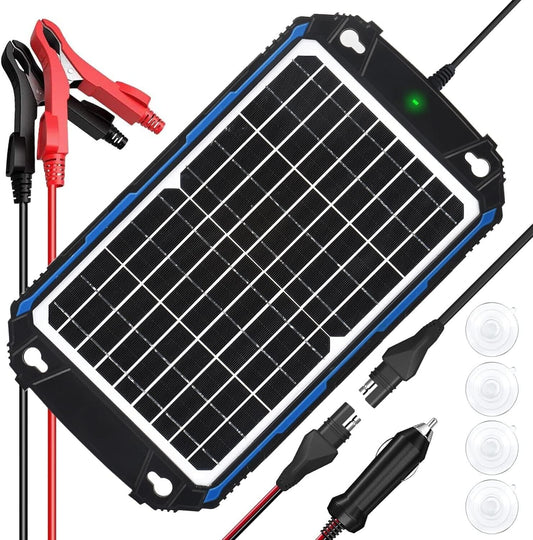 Efficient 12W Solar Battery Charger & Maintainer for Marine and Automotive Use