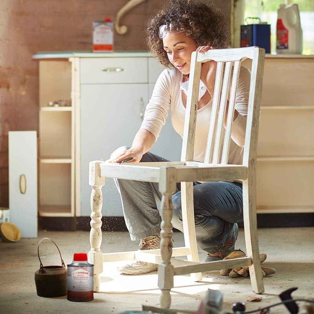 Fast Drying Boiled Linseed Oil for Wood - 128 Fl Oz Gallon for Restoration