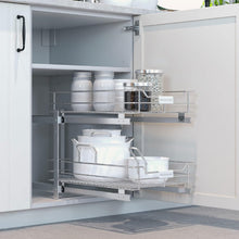 Load image into Gallery viewer, Space-Saving Heavy Duty Steel Kitchen Organizer - 14" W x 20" D Two-Tier Design