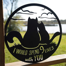 Load image into Gallery viewer, Celebrate Love with 9 Lives Together Valentine's Sign - Perfect for Cat Lovers