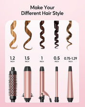 Load image into Gallery viewer, Versatile Ceramic Curling Iron Set with Brush, 5 Barrels &amp; Heat Resistance Glove