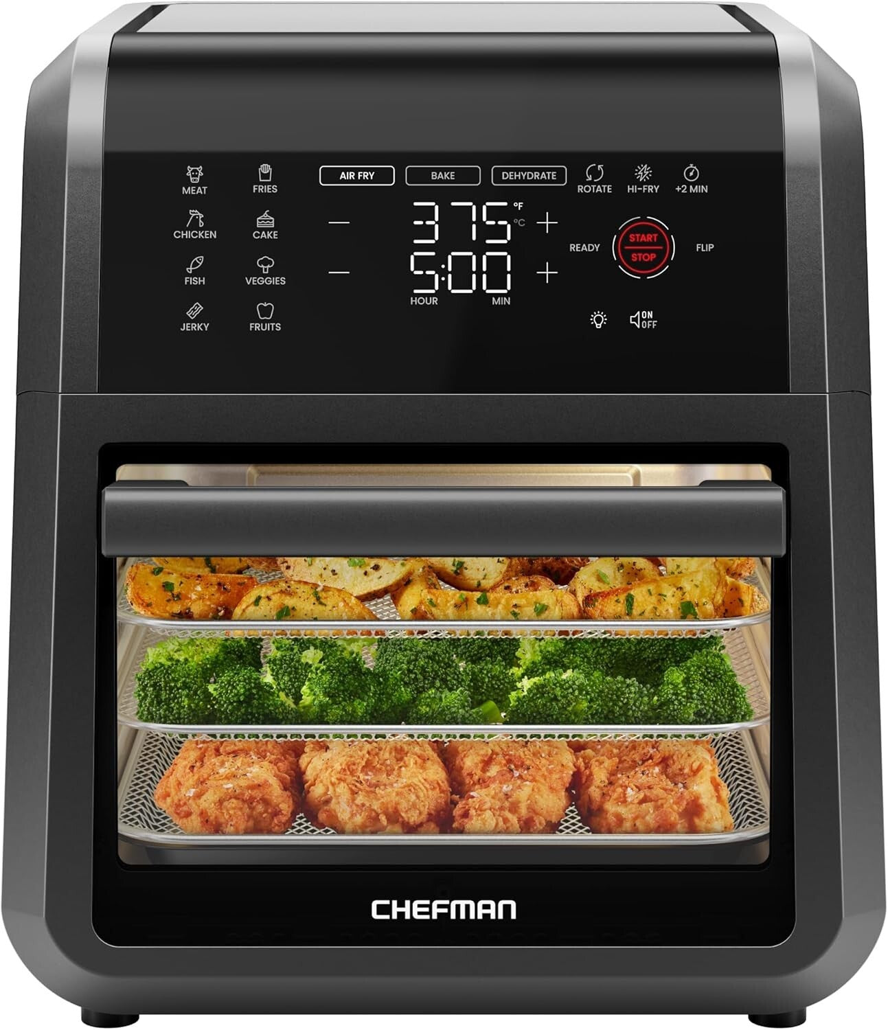 Family-Sized 12-Quart Air Fryer Oven - 6 Functions, Touch Control & Easy Cleanup