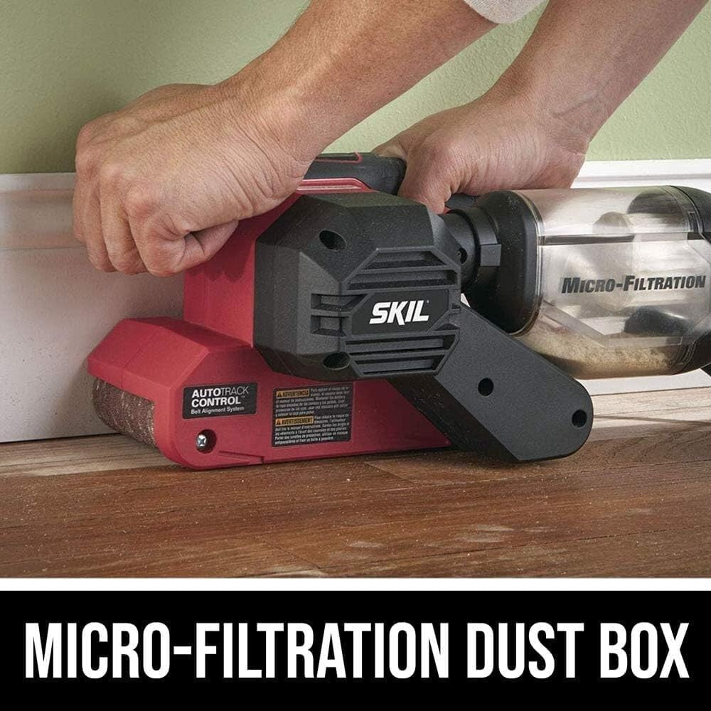 Efficient 3x18" 120V Belt Sander for Wood Finishing - Includes Pressure Control