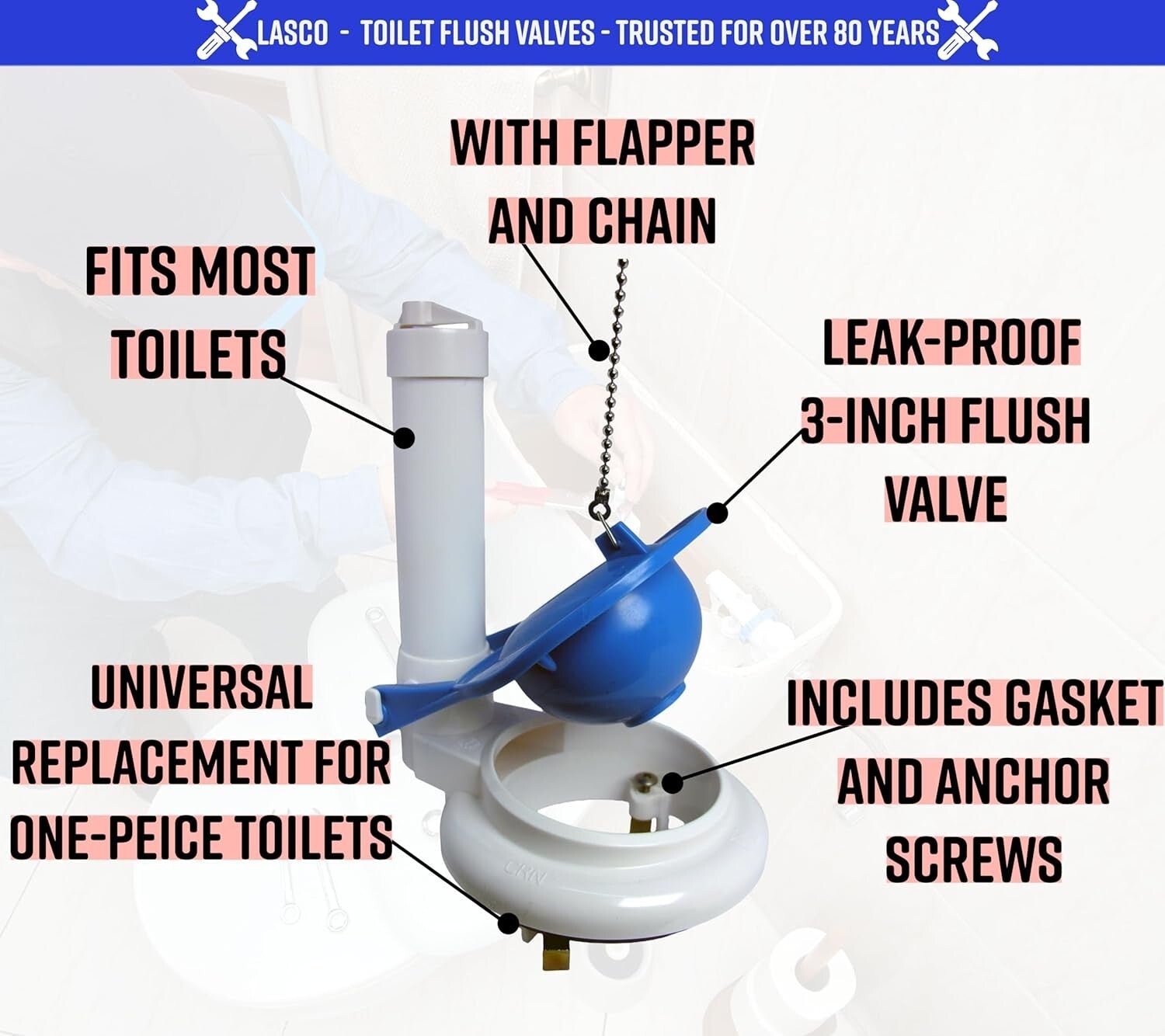 Cost-Effective Replacement Flush Valve Kit for 3-Inch Toilets - Save Water