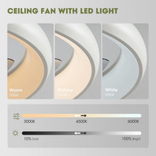 Load image into Gallery viewer, 20" Modern Flush Mount Ceiling Fan with LED Lights - Voice Control &amp; 6 Speeds