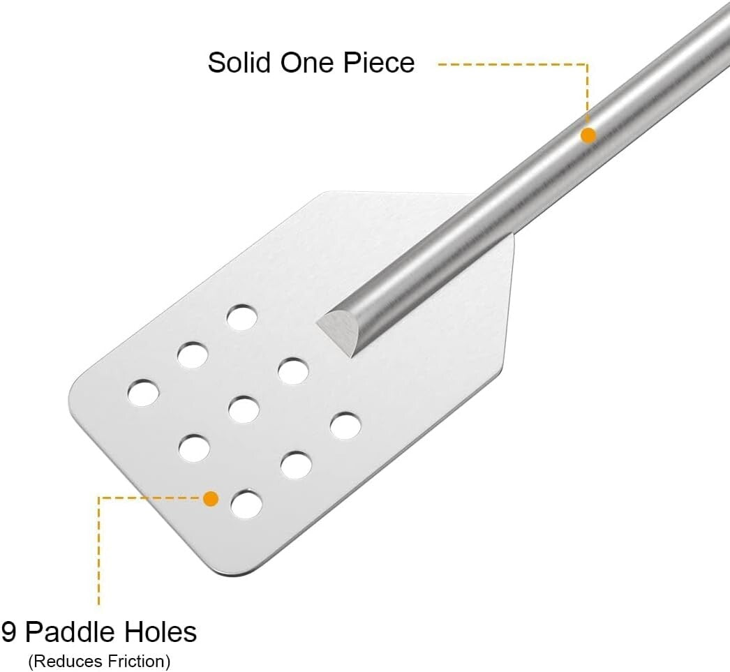 42" Stainless Steel Stirring Paddle & 40" Mesh Skimmer Cooking Set