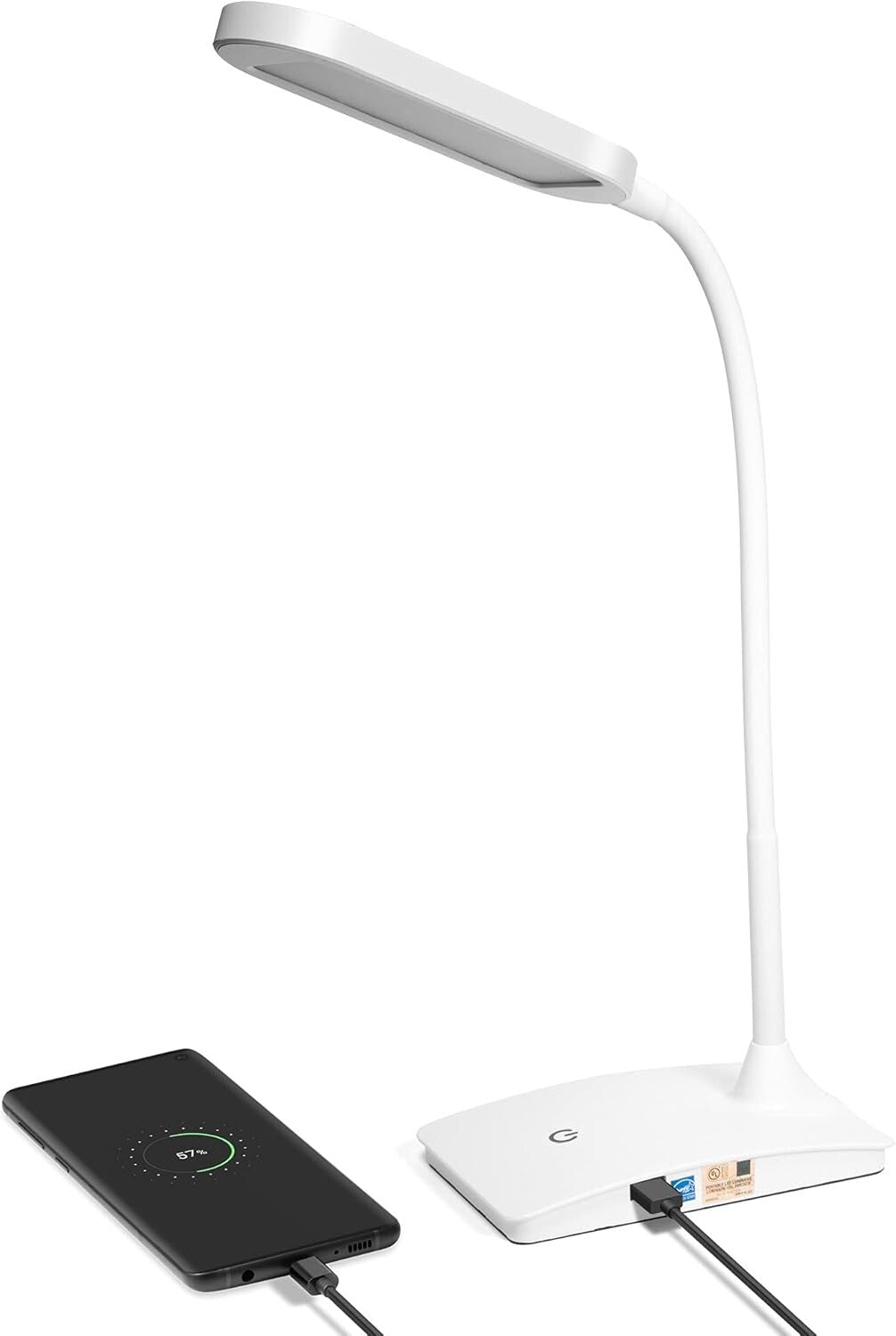 Elegant 500 Lumens Touch-Dimmer Desk Lamp - USB Charging for Home Office
