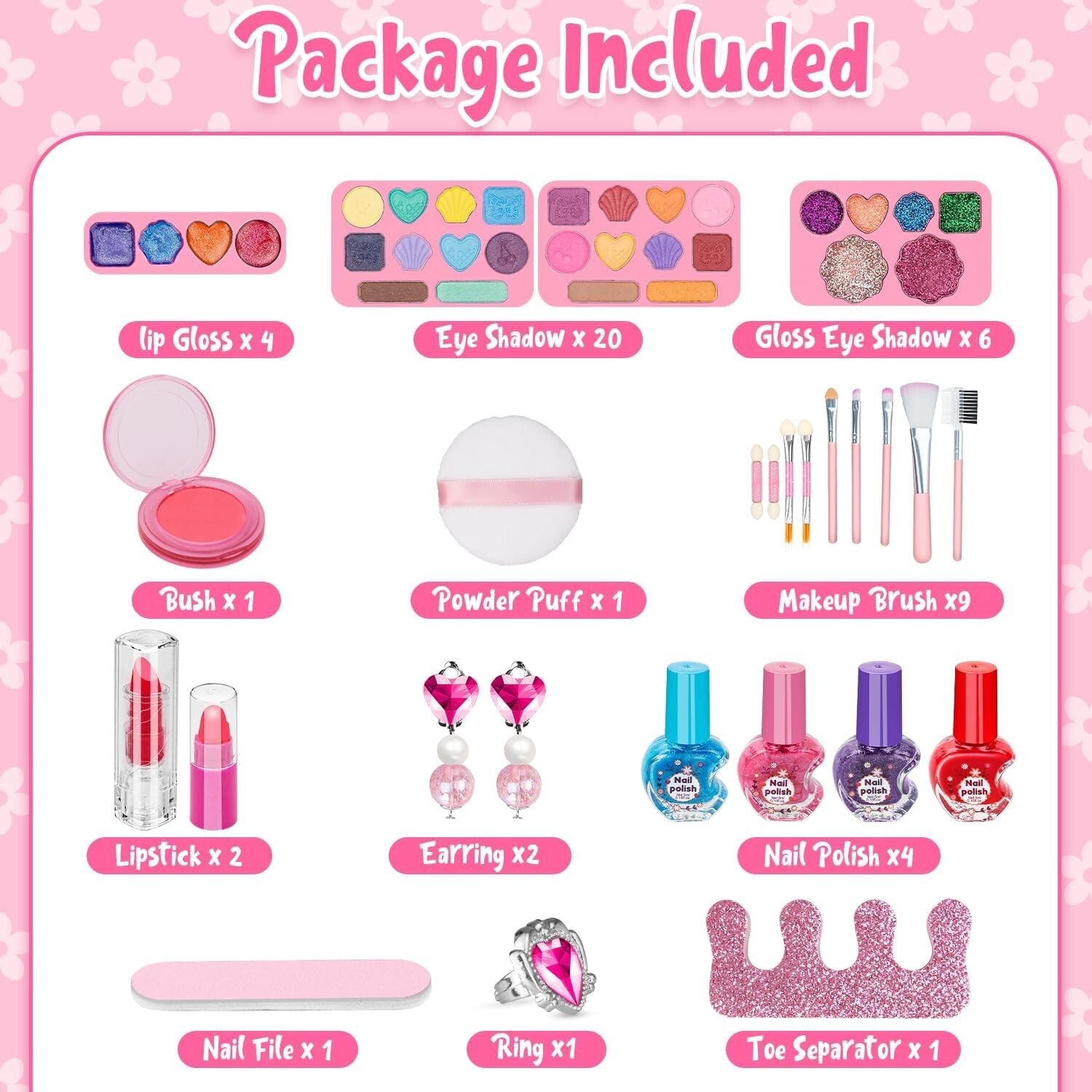 Interactive Kids Makeup Set with Mirror - Perfect Gift for Young Fashionistas