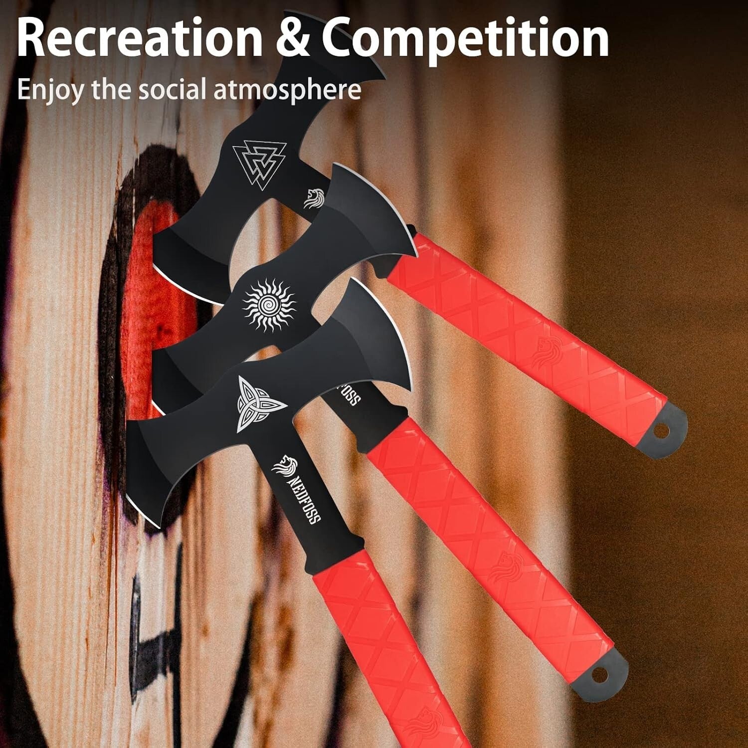 Lightweight 11.9" Viking Axe Throwing Set with Sheath - Perfect for Competitions