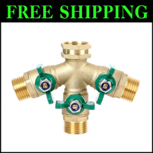 Load image into Gallery viewer, 3-Way Garden Hose Splitter with Full Flow, Swivel Nut &amp; Anti-Corrosion Design