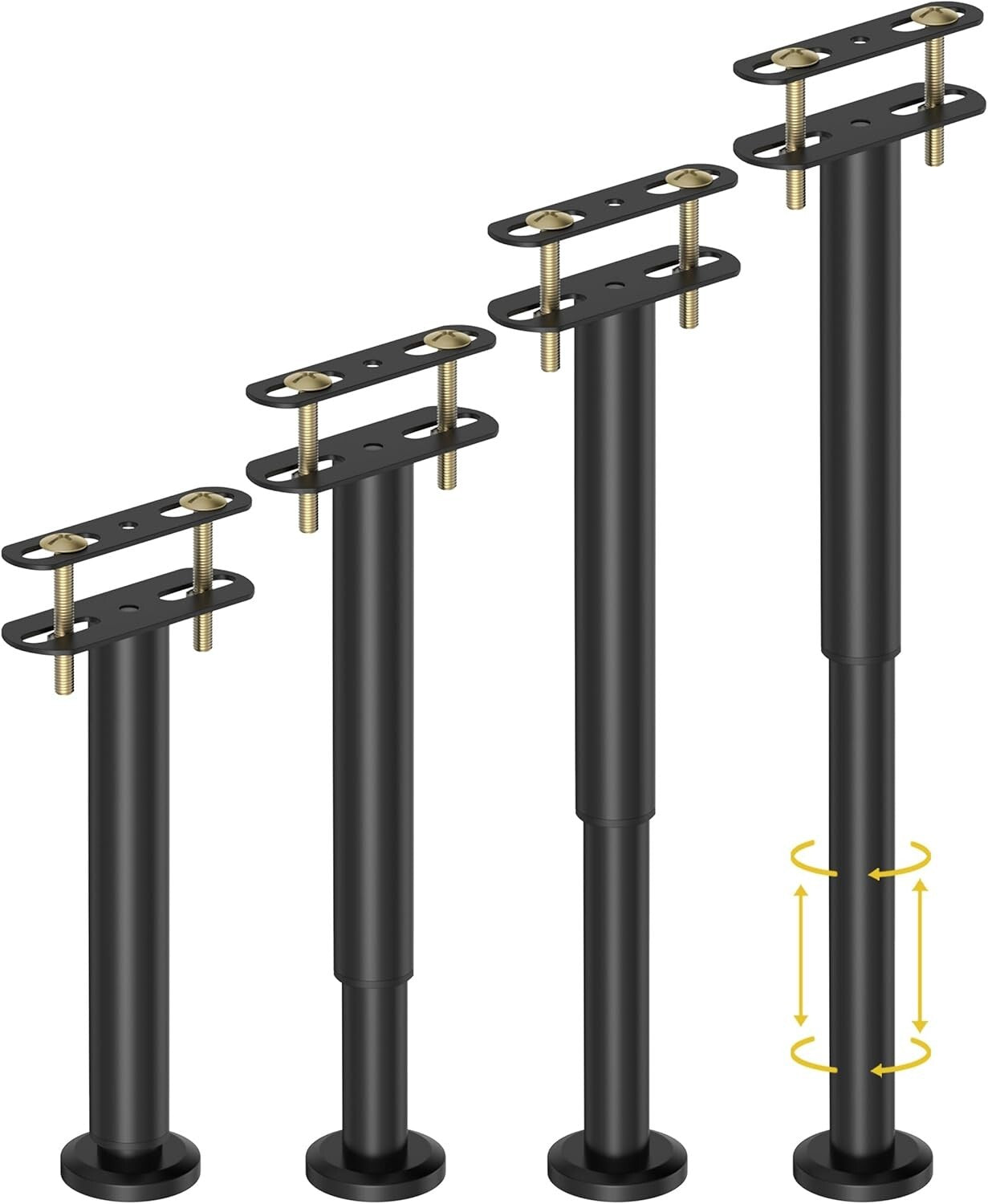 10-17 Inch Adjustable Center Support Bed Legs - Heavy Duty Stability Set of 4