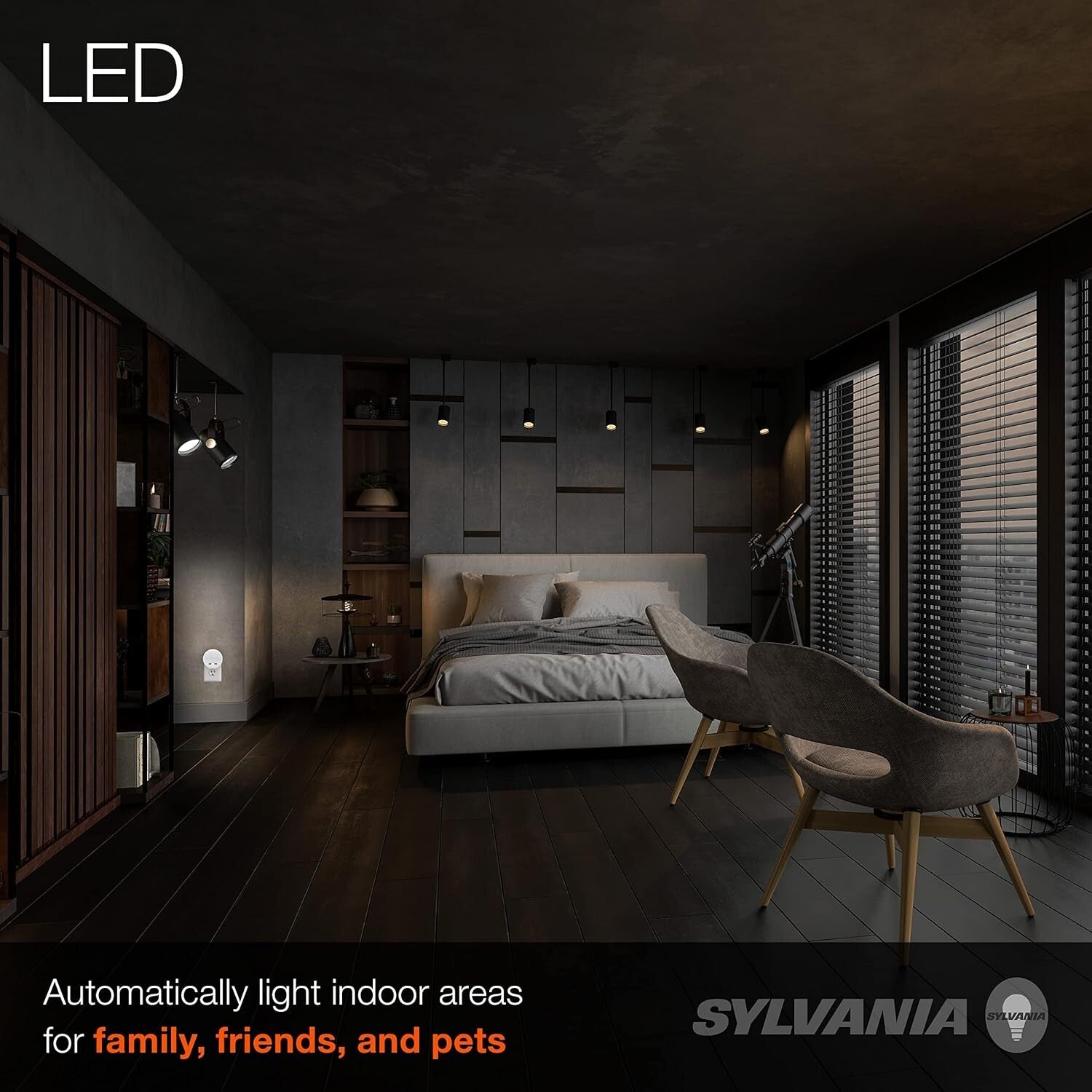 Sylvania LED Night Light 3-Pack: Dusk to Dawn with Dual USB Ports, Warm White