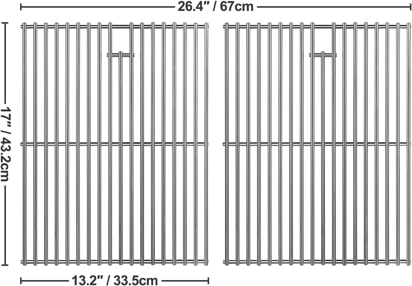 Durable 17-inch Stainless Steel Grill Grates for Nexgrill & Charbroil Models