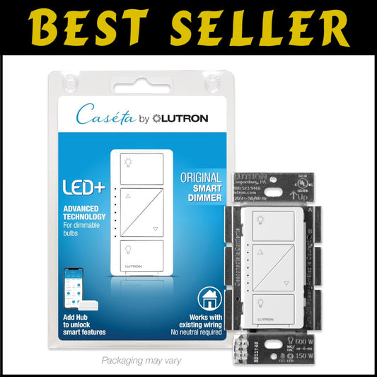 Sleek Caseta Smart Dimmer Switch - Voice Control & Multiple Bulb Compatibility