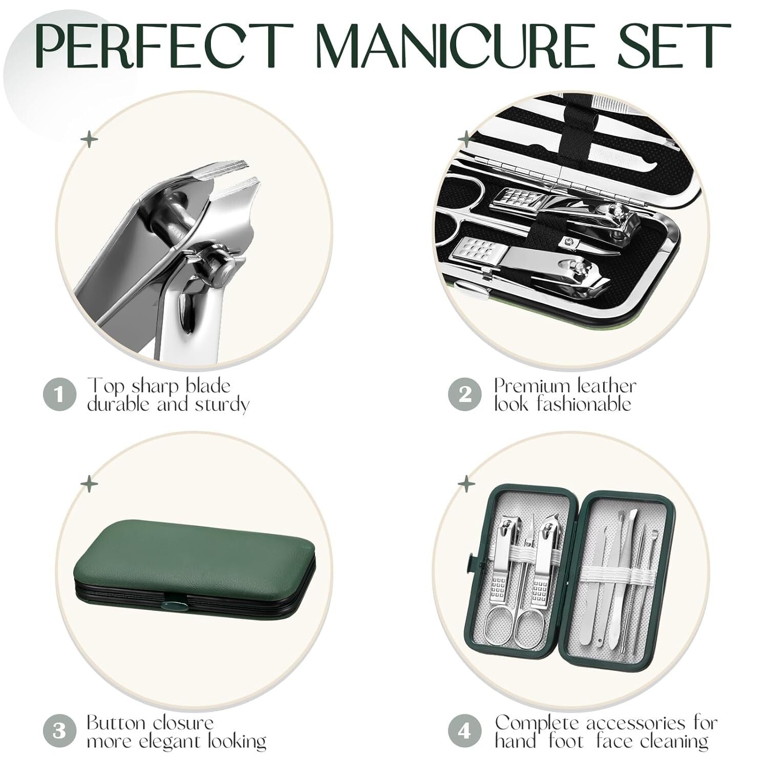 Professional 24-Piece Nail Care Set: Stainless Steel Tools with Travel Case